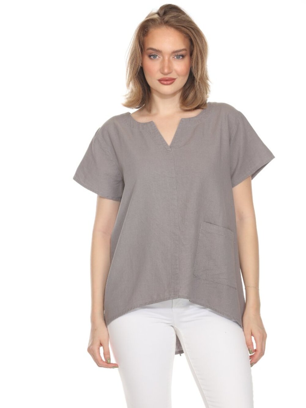 Linen Blouse - Gray